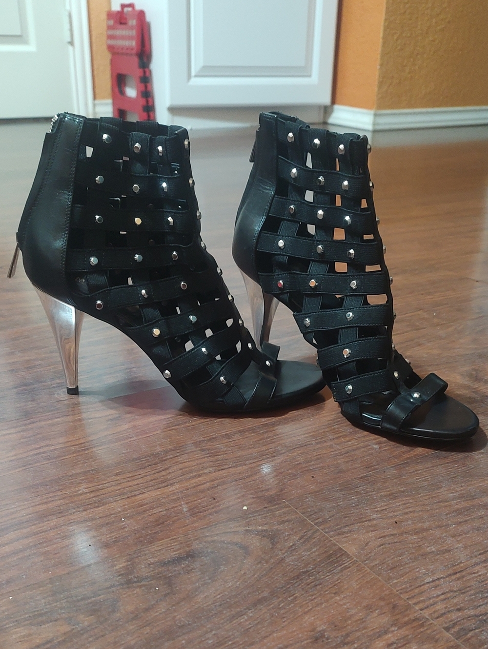 MICHAEL Michael Kors Black Strappy Studded Ankle Booties